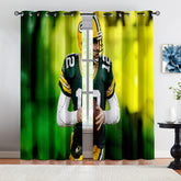Green Bay Packers Football League Curtains Blackout Window Treatments Drapes Room Decor